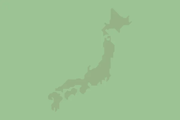 Illustration Monotone Carte Japon Vert — Photo