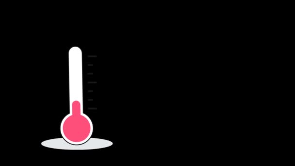 Thermometer Icon Black Background — Stock Video