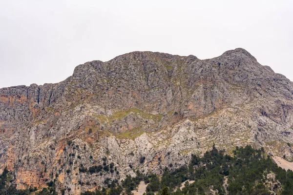 Blick Auf Die Hochgebirgslandschaft Der Serra Tramuntana Vor Einem Düsteren — Stockfoto