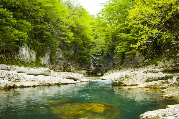 Ein Schöner Blick Auf Einen Felsigen Fluss Martvili Samegrelo — Stockfoto