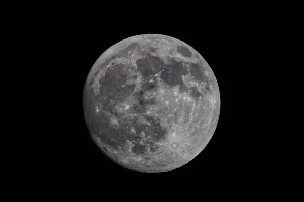 Closeup Full Moon Night Sky Background — Stock Photo, Image