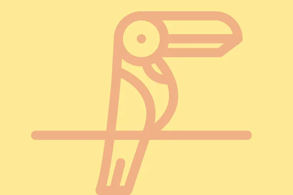 Egy Egyszerű Illusztráció Toucan Sárga Színű — Stock Fotó