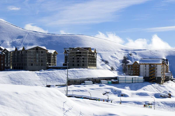 Beautiful View Snowy Mountain Landscapes Hostels Gudauri Georgia Royalty Free Stock Photos