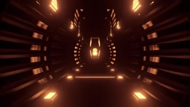 Futurisztikus Sci Alagút Vonalak Neon Fények Háttér Tapéta — Stock videók