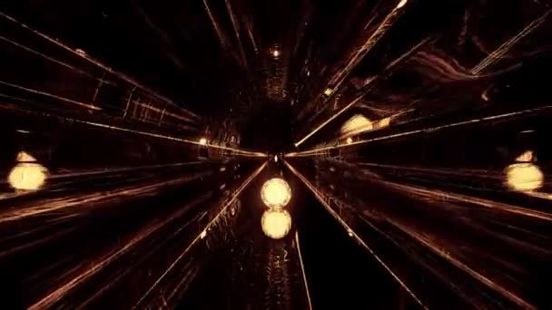 Tunnel Futuriste Science Fiction Avec Lignes Néons Pour Fond Écran — Video