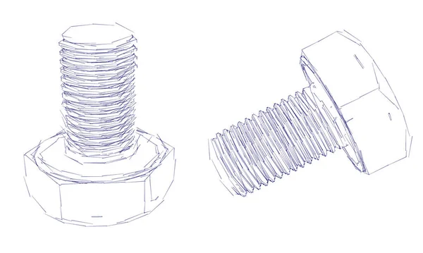 Náčrt Ilustrace Šroubů — Stock fotografie
