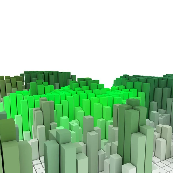 Eine Wiedergabe Von Gebäuden Grüntönen — Stockfoto