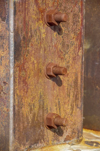 Los Tres Tornillos Oxidados Metal Oxidado —  Fotos de Stock