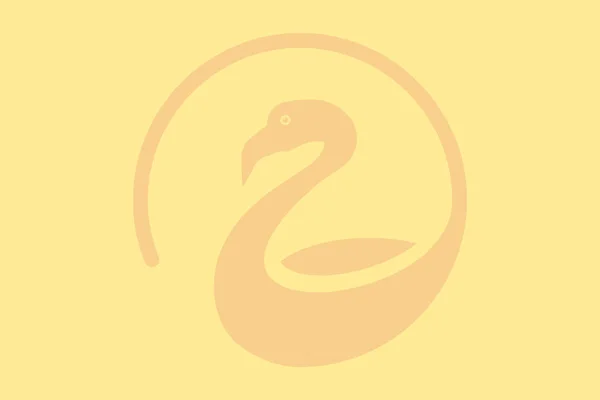 Prosta Ilustracja Łabędzia Żółtym Kolorze — Zdjęcie stockowe