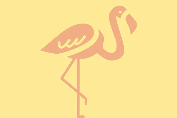 Simple Illustration Flamingo Yellow Color — Stock Photo, Image