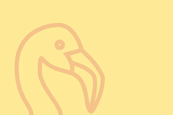 Simple Illustration Flamingo Yellow Color — Stock Photo, Image