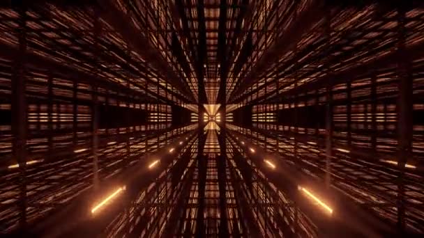 Futuristischer Science Fiction Tunnel Mit Linien Und Neonlicht Für Hintergrundtapete — Stockvideo