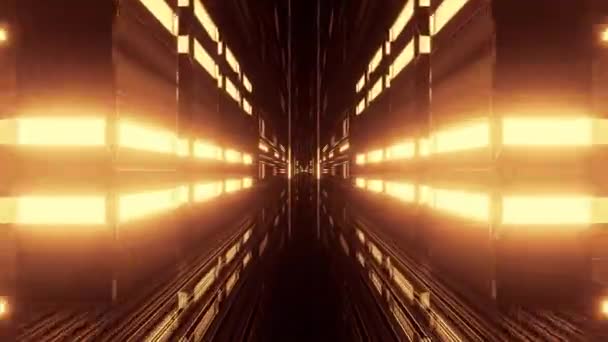 Túnel Ficção Científica Futurista Com Linhas Luzes Néon Para Papel — Vídeo de Stock