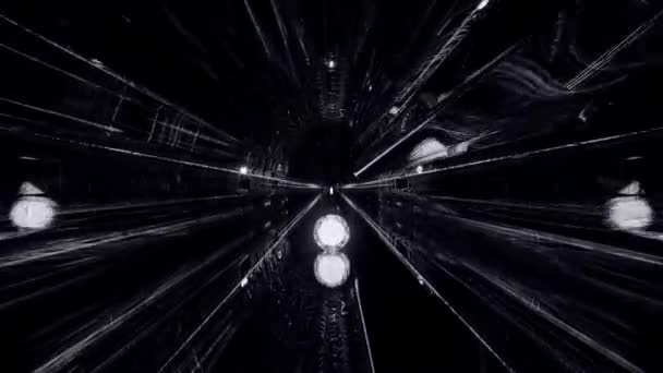 Futurystyczny Tunel Sci Liniami Światłami Neonowymi Tapet Tła — Wideo stockowe