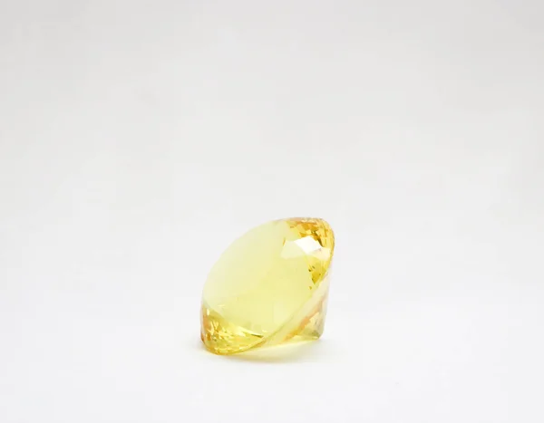 Cristal Amarillo Aislado Sobre Fondo Blanco — Foto de Stock