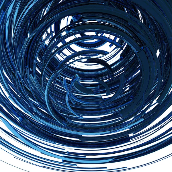 Rendering Linee Astratte Spirale Blu — Foto Stock