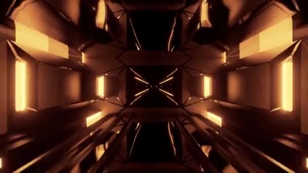 Túnel Ficção Científica Futurista Com Linhas Luzes Néon Para Papel — Vídeo de Stock