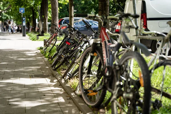 Munich Germany Jun 2021 Bikes Munich Proper Parking Space Bicycles — Stock Photo, Image