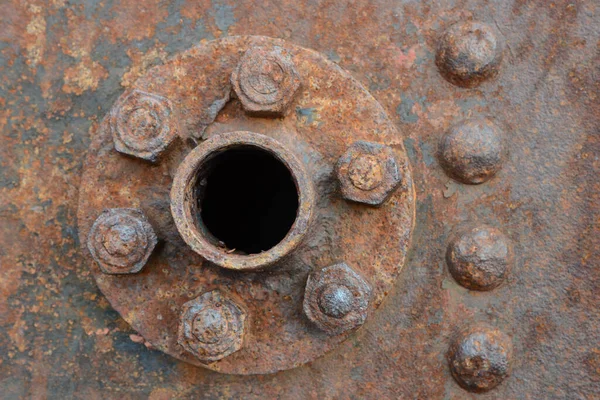 Eine Alte Rostige Radnabenstruktur — Stockfoto