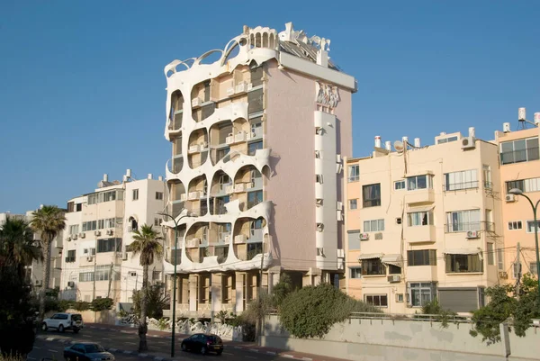 Tel Aviv Israele Maggio 2021 Veduta Esterna Uno Straordinario Condominio — Foto Stock