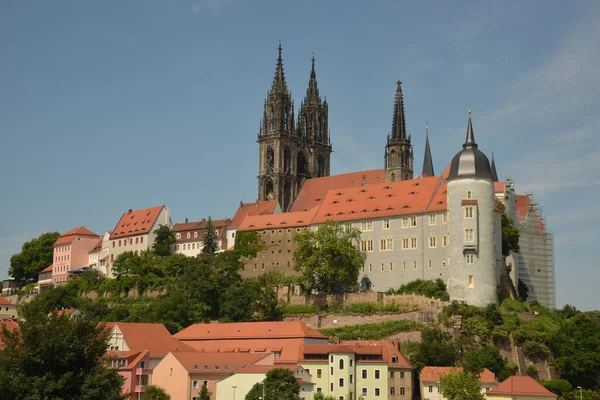 Une Belle Vue Sur Château Albrechtsburg Cathédrale Meissen Meissen Saxe — Photo