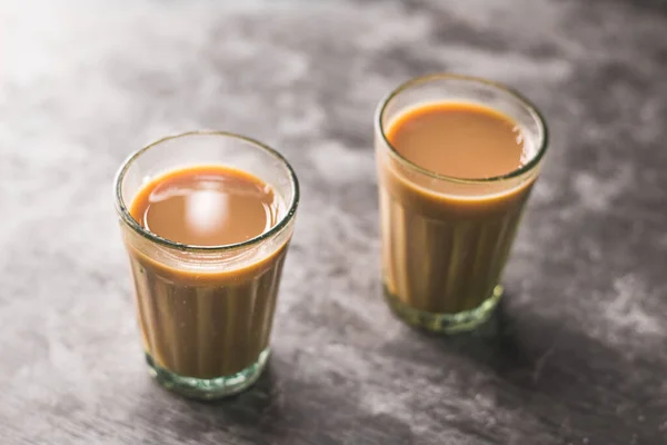 Chai Indiano Tazze Vetro Con Masala Fare — Foto Stock