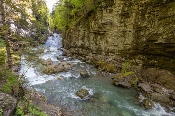 Река Скалистой Местности Австрийских Альпах — стоковое фото