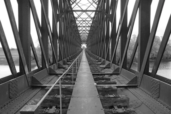 Pintoresco Plano Blanco Negro Los Ferrocarriles — Foto de Stock