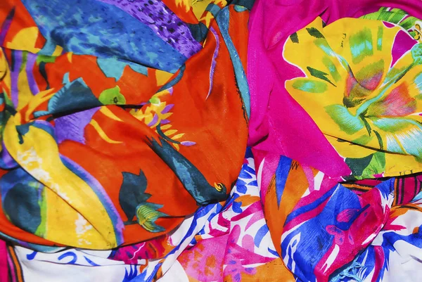 Closeup Shot Colorful Fabrics Abstract Patterns — Stock Photo, Image