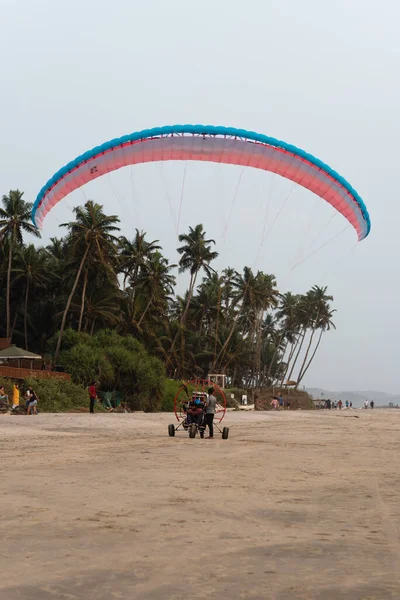 Goa Indien April 2021 Motorisiertes Gleitschirmfliegen Und Paramotoring Strand Von — Stockfoto