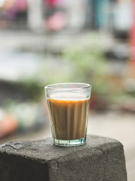 Индийский Чай Стеклянных Чашках Масалами Чая — стоковое фото