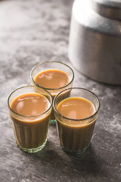 Chai Indiano Tazze Vetro Con Masala Fare — Foto Stock