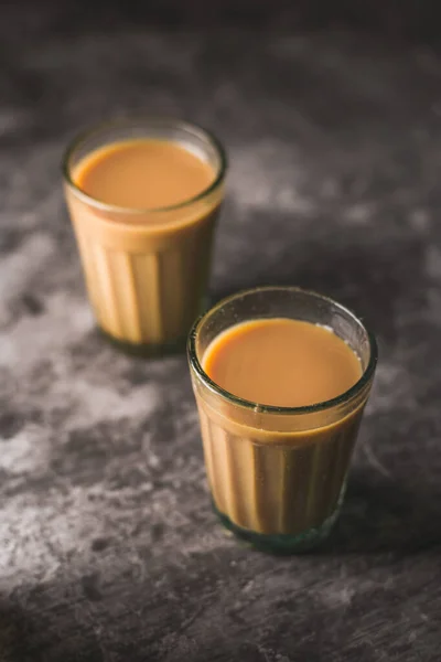 Chai Indiano Tazze Vetro Con Masala Fare — Foto Stock