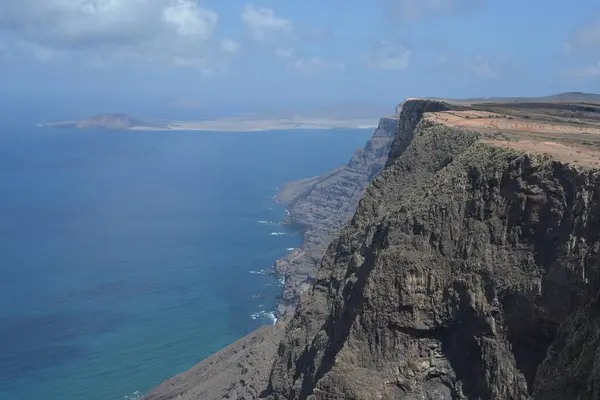 Mesmerizing View Cloudy Blue Sky Sea Cliffs Summer — Stock Photo, Image