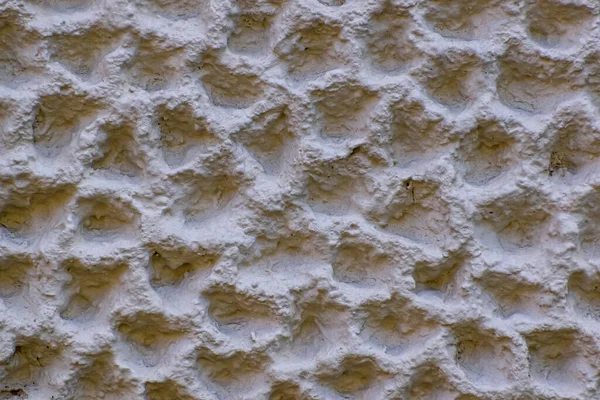 Close Uma Textura Bolha Uma Parede Cimento Branco Espaço Cópia — Fotografia de Stock
