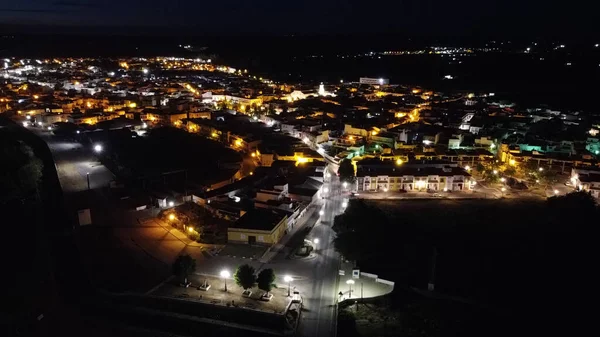 一个晚上在葡萄牙里斯本的城市景观的航拍 — 图库照片