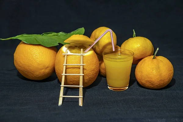 Fresh Prepared Orange Juice Glass Isolated Background — Stock Photo, Image