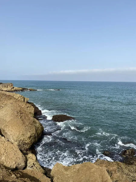 Côté Mer Rocheuse Océan Atlantique Particulier Rabat Maroc — Photo