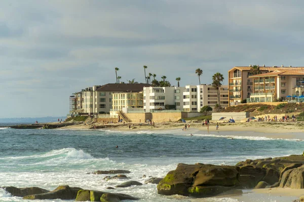 Een Prachtig Uitzicht Kusthuizen Met Uitzicht Oceaan San Diego Verenigde — Stockfoto