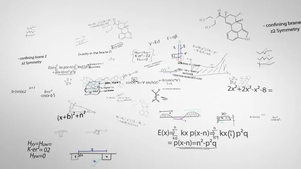 Ilustrace Rovnic Fyziky Chemických Prvků Tabuli — Stock fotografie
