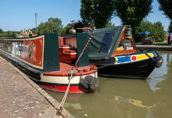 Stoke Bruerne Verenigd Koninkrijk Jul 2021 Boten Grand Union Canal — Stockfoto