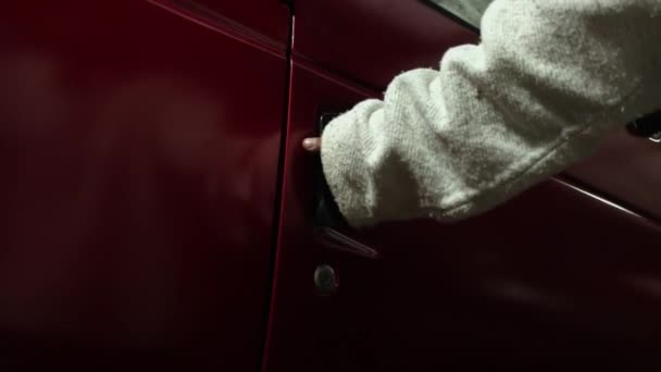 Дверь Автомобиля Красным Капюшоном — стоковое видео