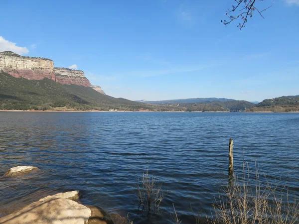 Vista Panorâmica Reservatório Sau Com Céu Nuvens — Fotografia de Stock