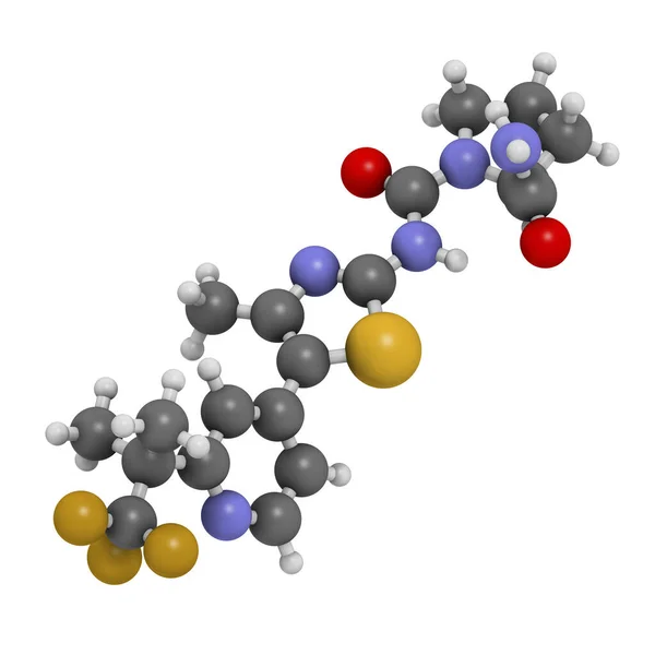 Alpelisib Cancer Drug Molecule Pi3K Inhibitor Isolated Rendering — Stock Photo, Image