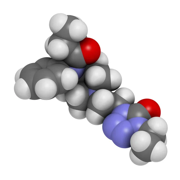 Alfentanil Opioïde Pijnstillende Drug Molecuul Weergave Atomen — Stockfoto