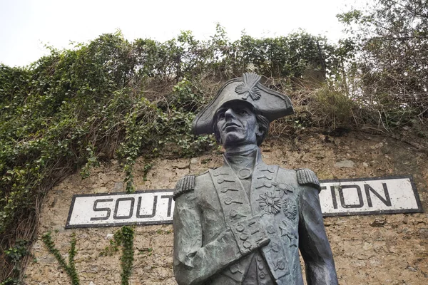 Стара Бронзова Статуя Адмірала Нельсона Південному Бастіоні Гібралтар Велика Британія — стокове фото