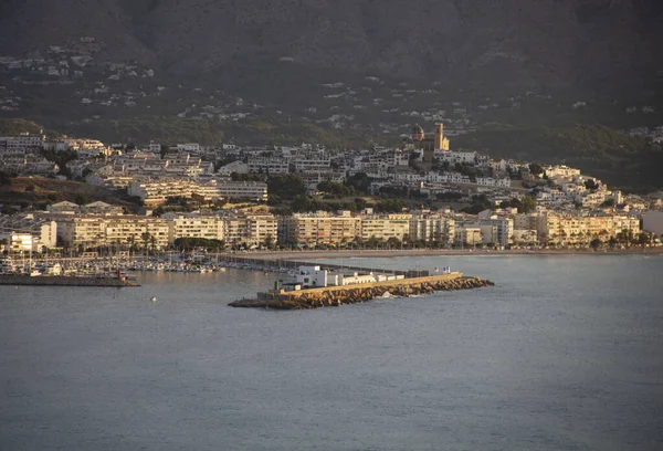 Uma Vista Panorâmica Cidade Costeira Altea Espanha — Fotografia de Stock