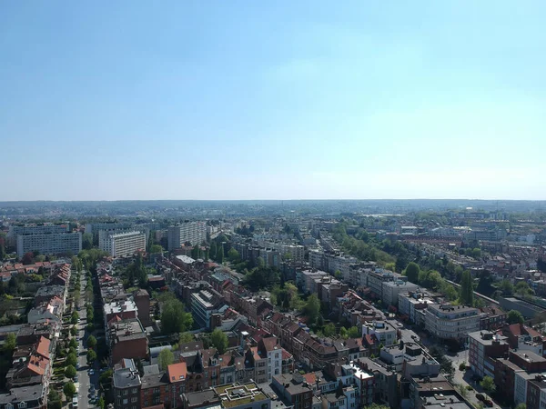 Luftaufnahme Dichter Gebäude Unter Blauem Himmel Brüssel Belgien — Stockfoto