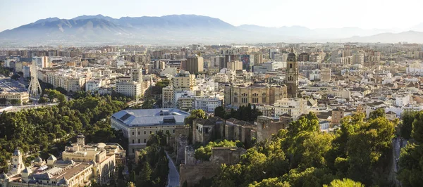 Letecký Pohled Město Malaga Přístavem Býčí Arénou Andalusie Jižní Španělsko — Stock fotografie