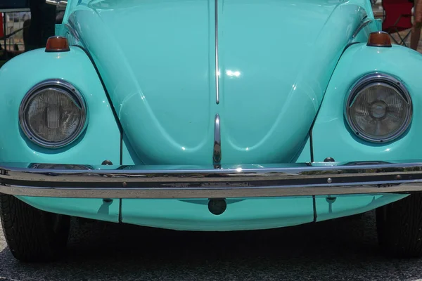 Gros Plan Une Voiture Vintage Turquoise — Photo